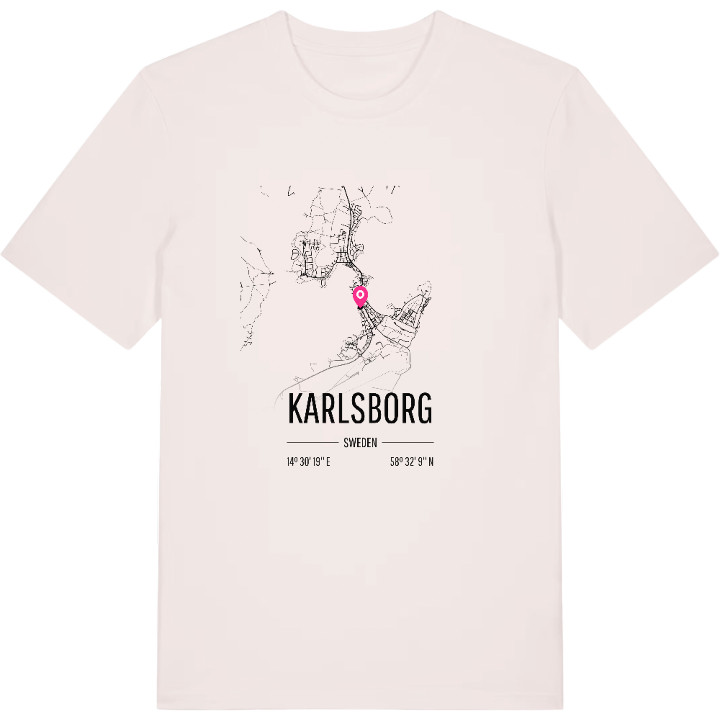 Karlsborg karta t-shirt – t-shirt från PinShirt