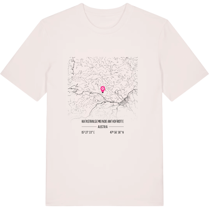 Katastralgemeinde Anthofrotte karta t-shirt – t-shirt från PinShirt