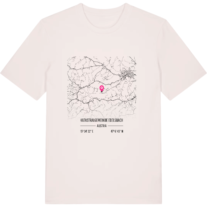 Katastralgemeinde Edelsbach karta t-shirt – t-shirt från PinShirt