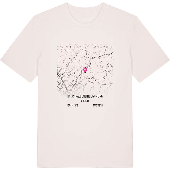Katastralgemeinde Gamling karta t-shirt – t-shirt från PinShirt