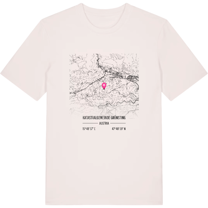 Katastralgemeinde Grünsting karta t-shirt – t-shirt från PinShirt