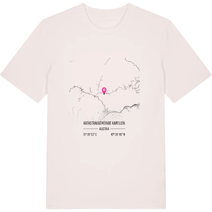 Katastralgemeinde Kapellen karta t-shirt – t-shirt från PinShirt