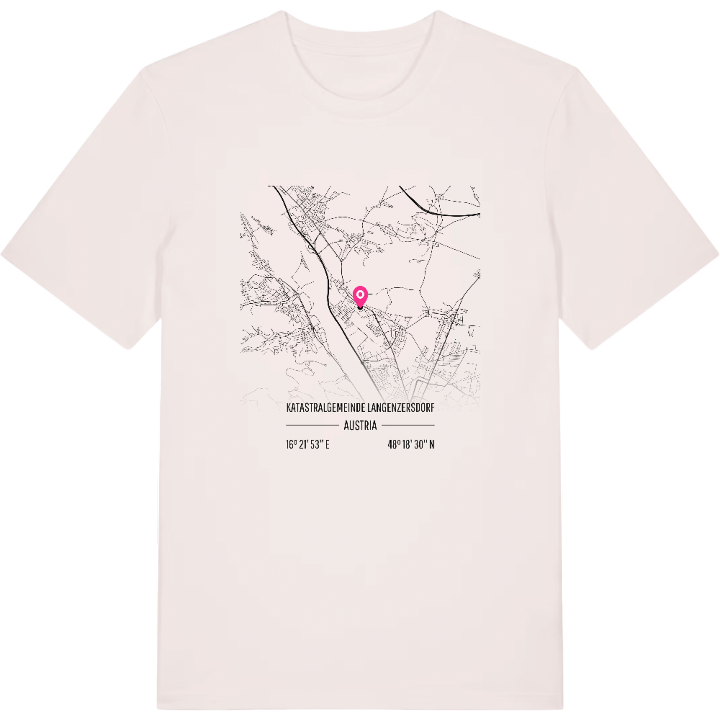 Katastralgemeinde Langenzersdorf karta t-shirt – t-shirt från PinShirt