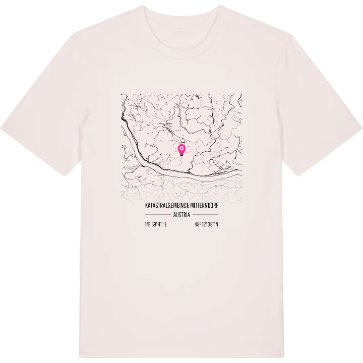 Katastralgemeinde Mitterndorf karta t-shirt – t-shirt från PinShirt