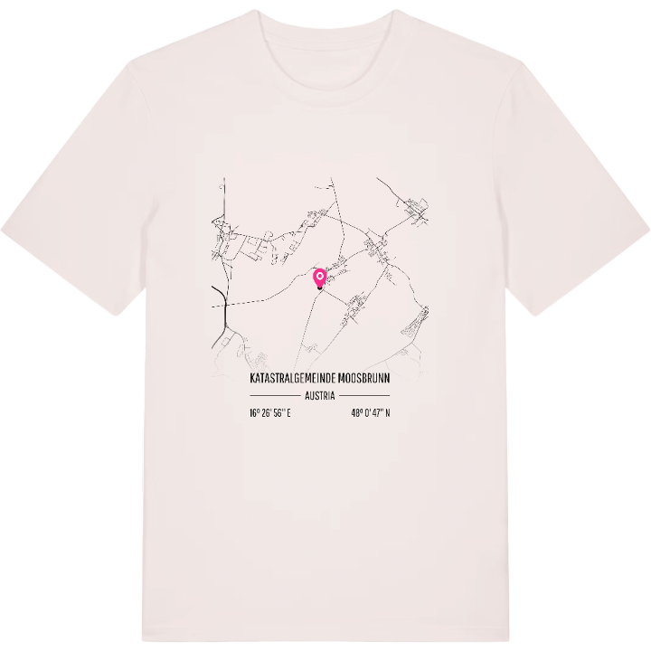 Katastralgemeinde Moosbrunn karta t-shirt – t-shirt från PinShirt