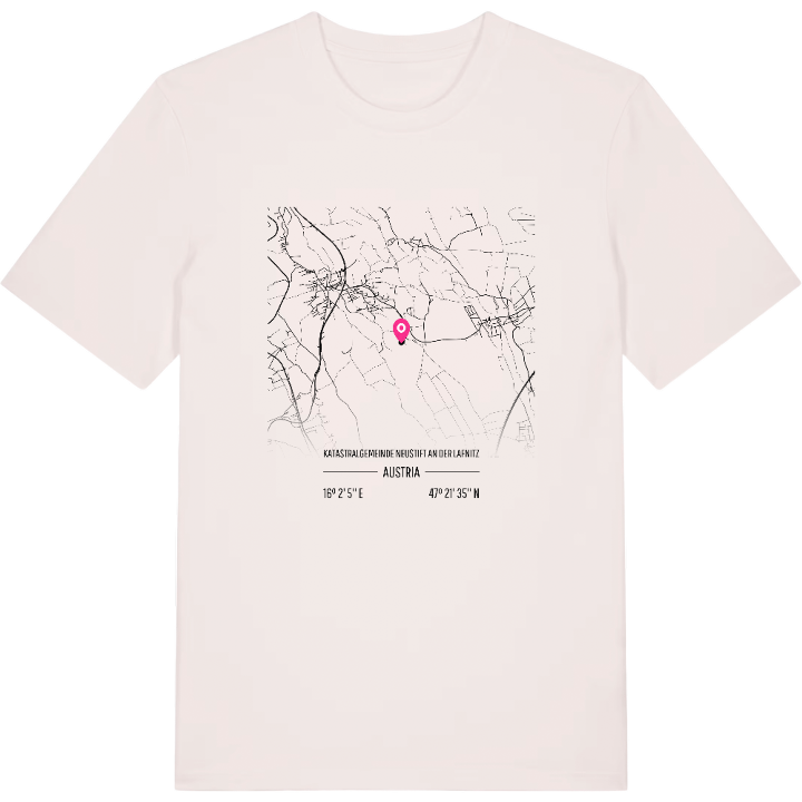 Katastralgemeinde Neustift an der Lafnitz karta t-shirt – t-shirt från PinShirt