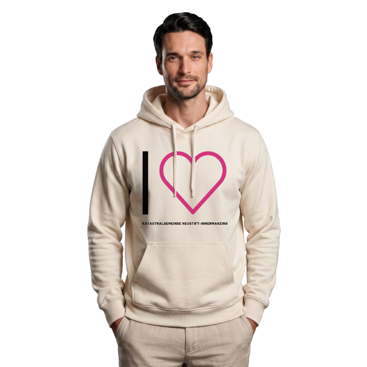 Jag älskar Katastralgemeinde Neustift-Innermanzing hoodie stort tryck – hoodie från PinShirt