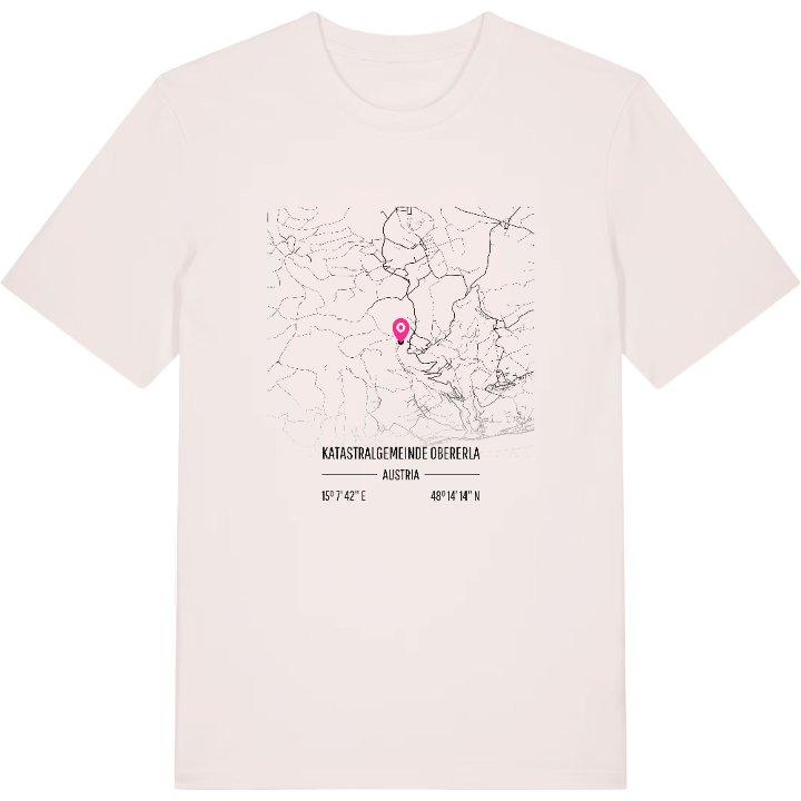 Katastralgemeinde Obererla karta t-shirt – t-shirt från PinShirt
