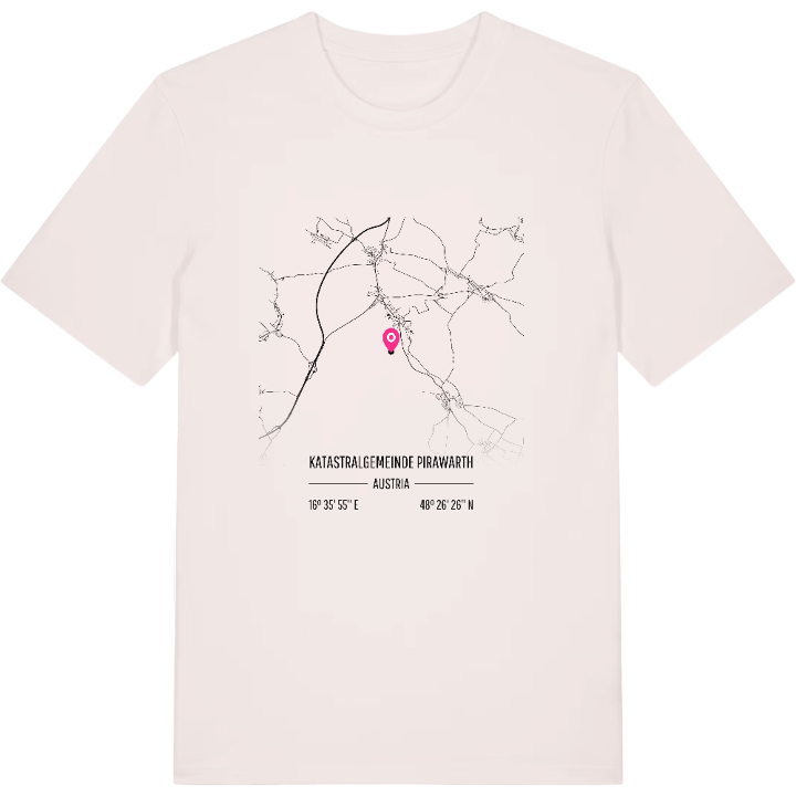 Katastralgemeinde Pirawarth karta t-shirt – t-shirt från PinShirt