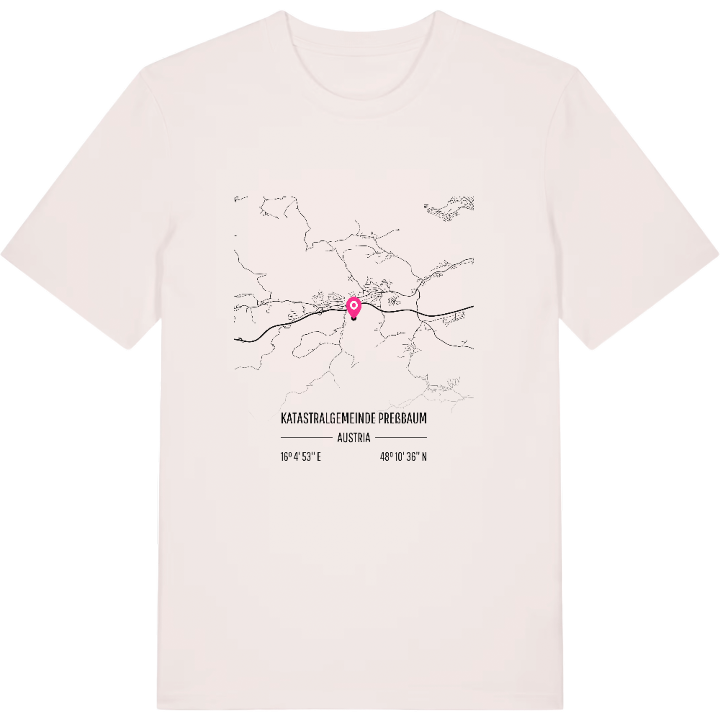 Katastralgemeinde Preßbaum karta t-shirt – t-shirt från PinShirt