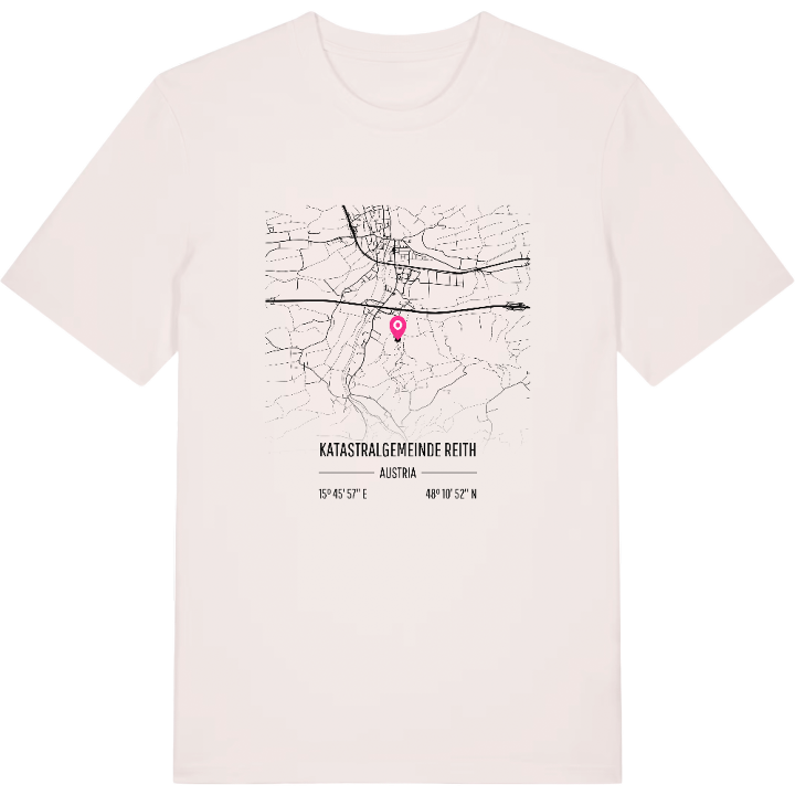Katastralgemeinde Reith karta t-shirt – t-shirt från PinShirt