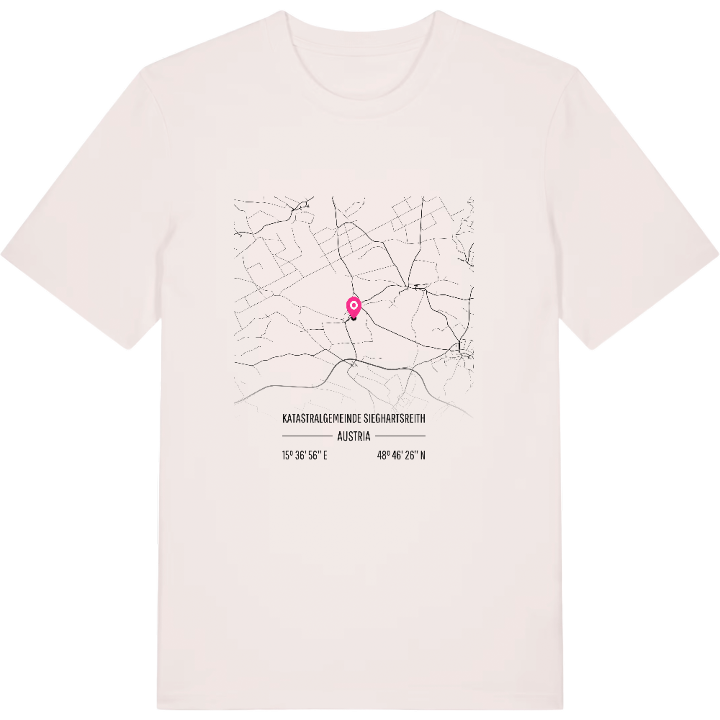 Katastralgemeinde Sieghartsreith karta t-shirt – t-shirt från PinShirt