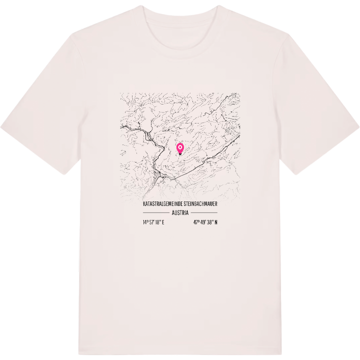 Katastralgemeinde Steinbachmauer karta t-shirt – t-shirt från PinShirt
