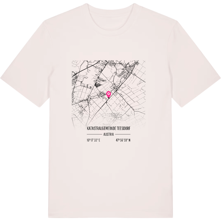 Katastralgemeinde Teesdorf karta t-shirt – t-shirt från PinShirt