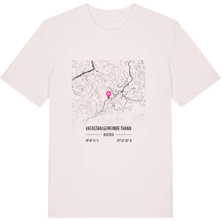 Katastralgemeinde Thann karta t-shirt – t-shirt från PinShirt