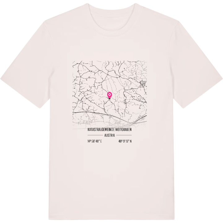 Katastralgemeinde Weitgraben karta t-shirt – t-shirt från PinShirt