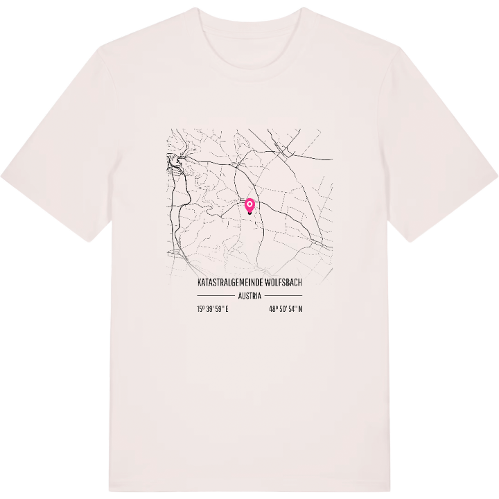 Katastralgemeinde Wolfsbach karta t-shirt – t-shirt från PinShirt