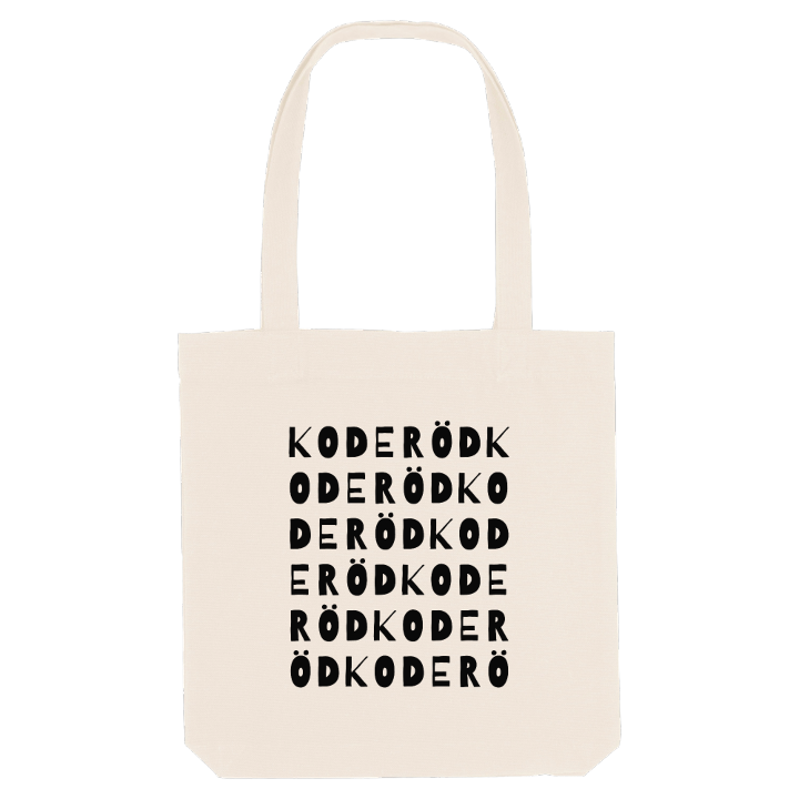 Koderöd ordlek tygkasse – tygkasse från PinShirt