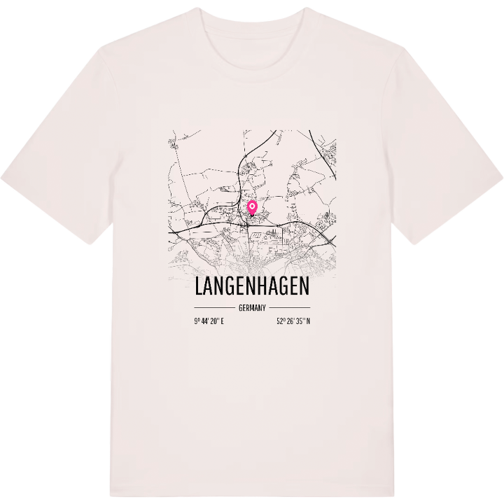 Langenhagen karta t-shirt – t-shirt från PinShirt