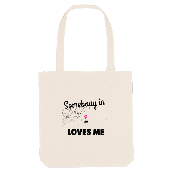 Någon i Llo älskar mig tygkasse – tygkasse från PinShirt