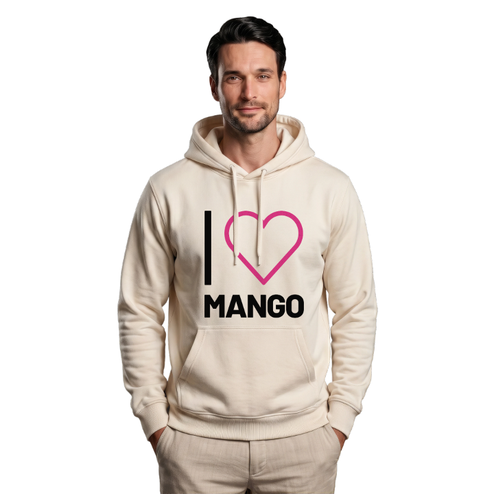 Jag älskar Mango hoodie stort tryck – hoodie från PinShirt