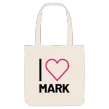 Jag älskar Mark tygkasse stort tryck