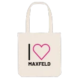 Jag älskar Maxfeld tygkasse stort tryck