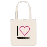 Jag älskar Middoge tygkasse stort tryck