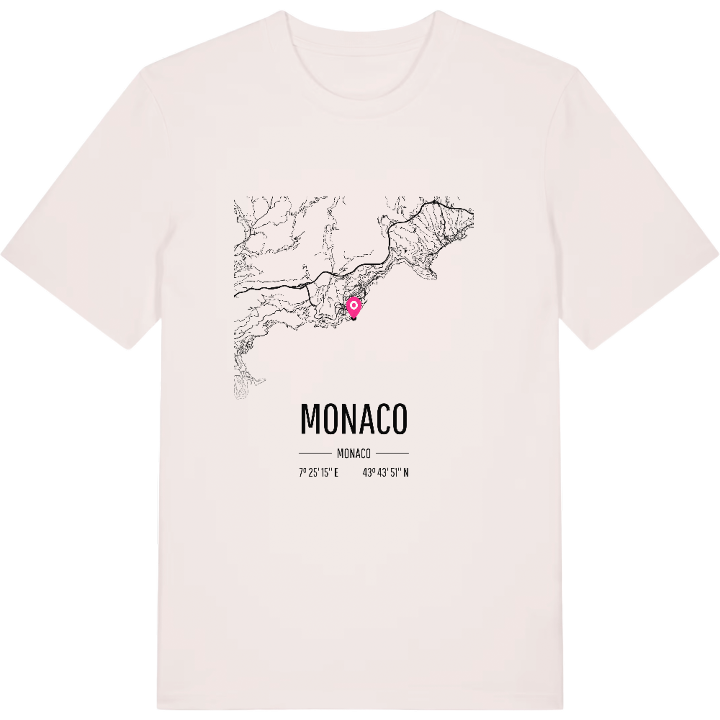 Monaco karta t-shirt – t-shirt från PinShirt