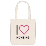 Jag älskar Münsing tygkasse stort tryck