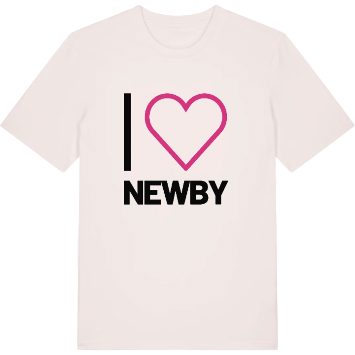 Jag älskar Newby t-shirt stort tryck – t-shirt från PinShirt