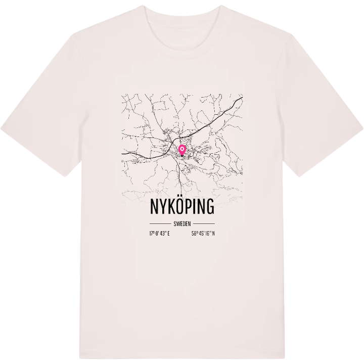 Nyköping karta t-shirt – t-shirt från PinShirt