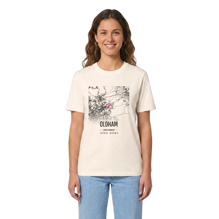 Oldham karta t-shirt – t-shirt från PinShirt