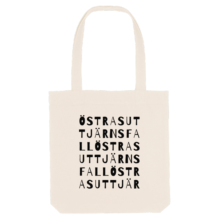 Östra Suttjärnsfall ordlek tygkasse – tygkasse från PinShirt