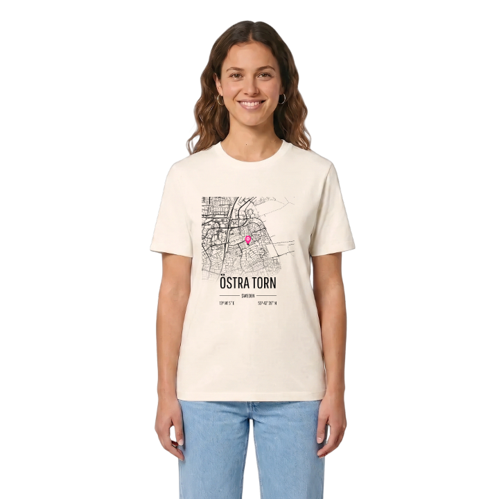 Östra Torn karta t-shirt – t-shirt från PinShirt
