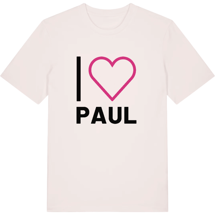 Jag älskar Paul t-shirt stort tryck – t-shirt från PinShirt