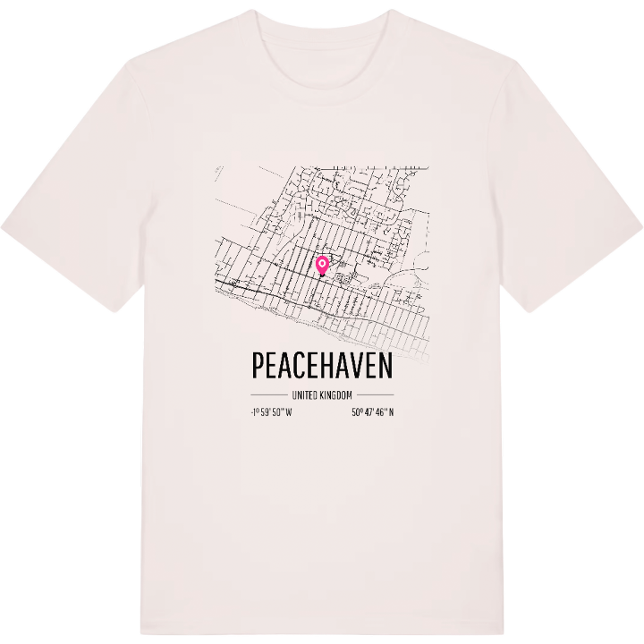 Peacehaven karta t-shirt – t-shirt från PinShirt