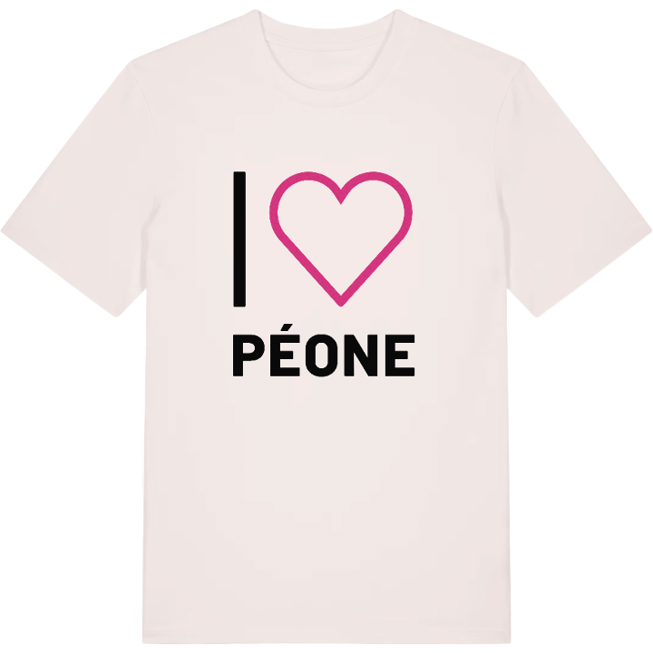 Jag älskar Péone t-shirt stort tryck – t-shirt från PinShirt