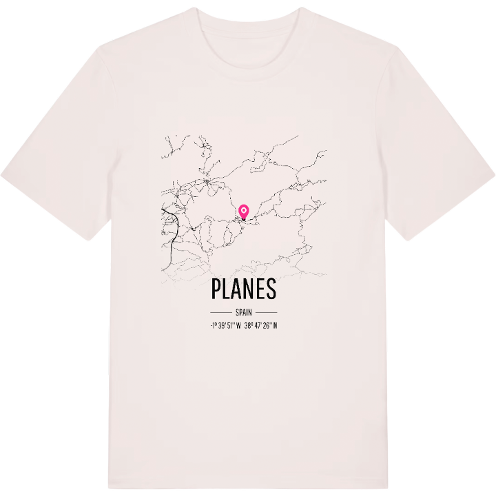Planes karta t-shirt – t-shirt från PinShirt