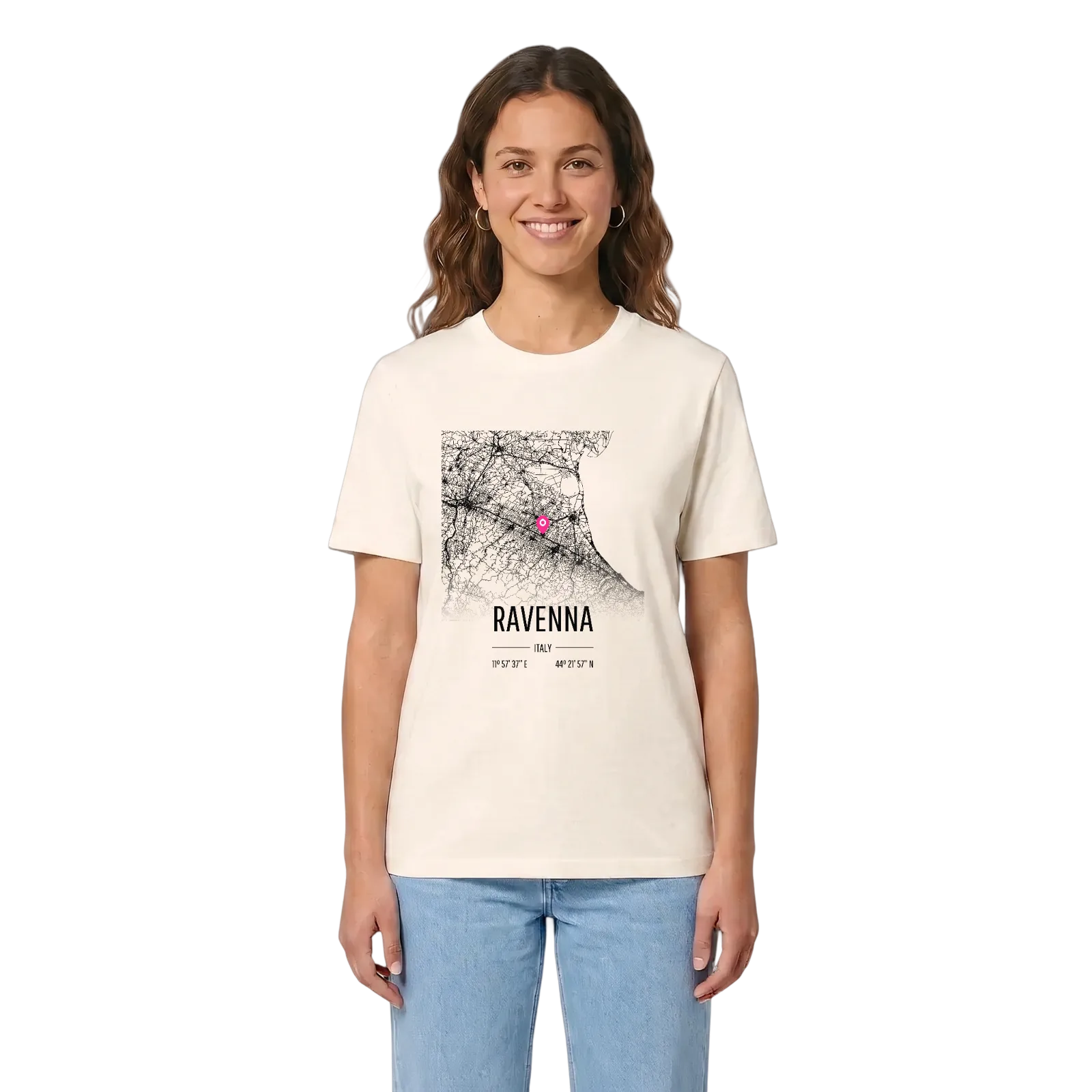 Ravenna karta t-shirt – Vintage White, i miljö