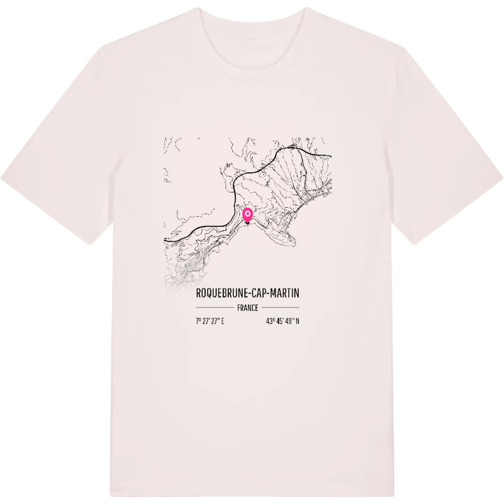 Roquebrune-Cap-Martin karta t-shirt – t-shirt från PinShirt