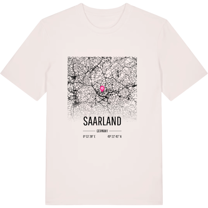 Saarland karta t-shirt – t-shirt från PinShirt