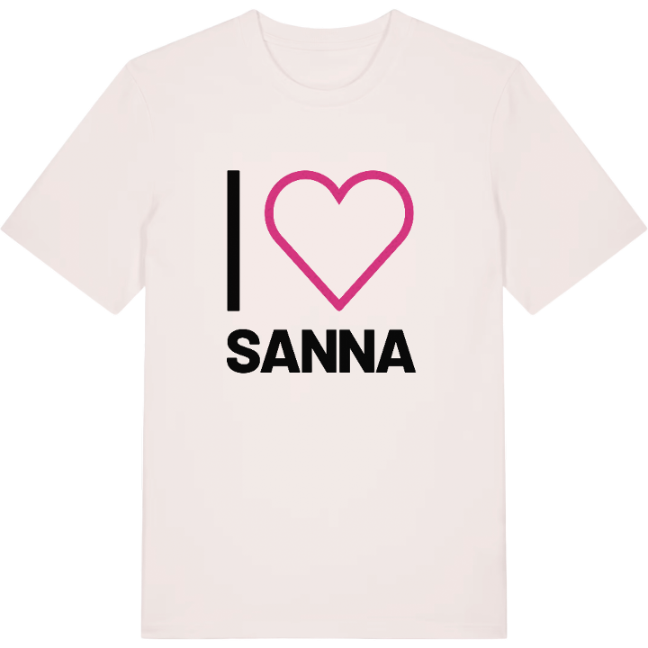 Jag älskar Sanna t-shirt stort tryck – t-shirt från PinShirt