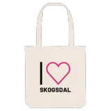Jag älskar Skogsdal tygkasse stort tryck