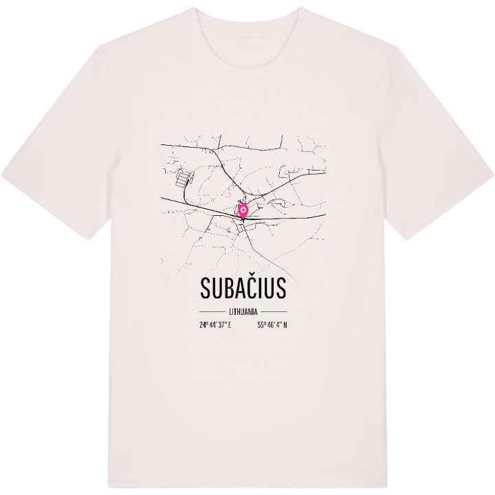 Subačius karta t-shirt – t-shirt från PinShirt