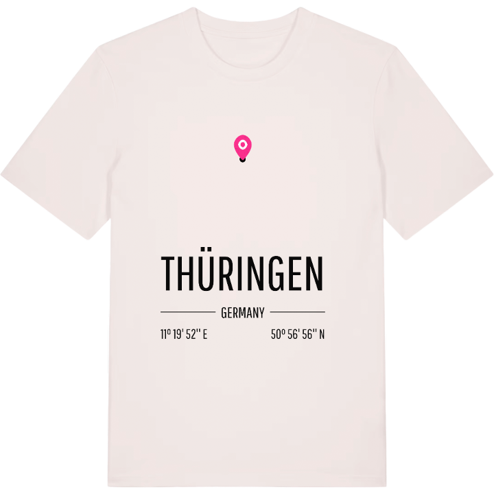 Thüringen karta t-shirt – t-shirt från PinShirt