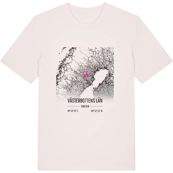 Västerbottens län karta t-shirt – t-shirt från PinShirt