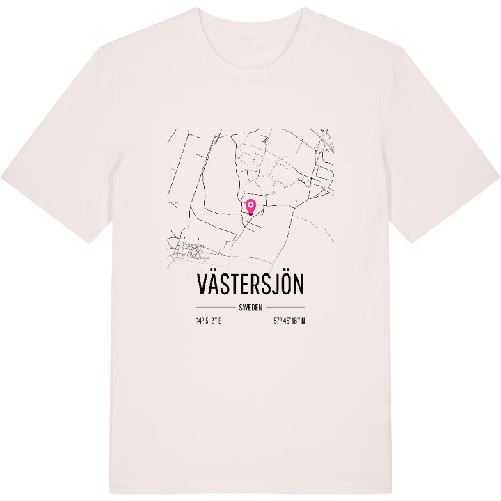 Västersjön karta t-shirt – t-shirt från PinShirt