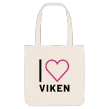Jag älskar Viken tygkasse stort tryck