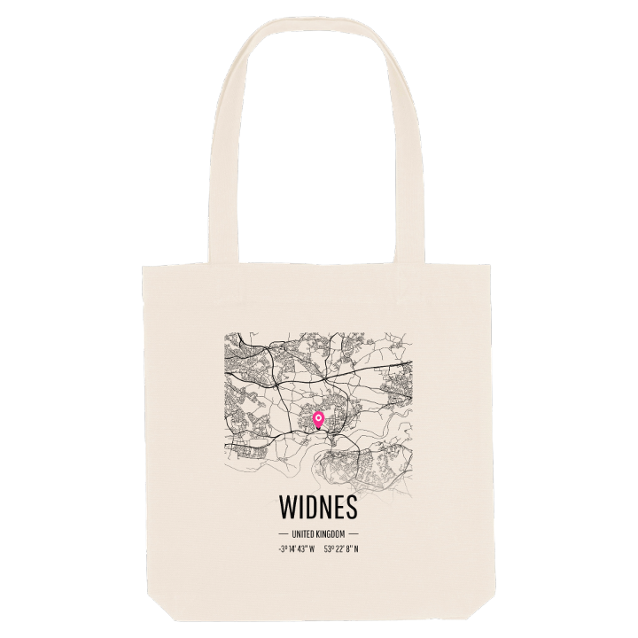 Widnes karta tygkasse – tygkasse från PinShirt